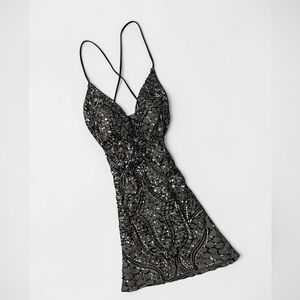 Sequin Spaghetti Strap Mini Dress
